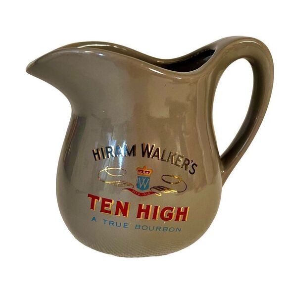 Vintage Hiram Walker's Ten High A True Bourbon Pitcher - Picture 3 of 9